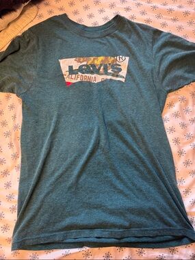 Levi's Green/Teal Graphic Logo Tee Men Small